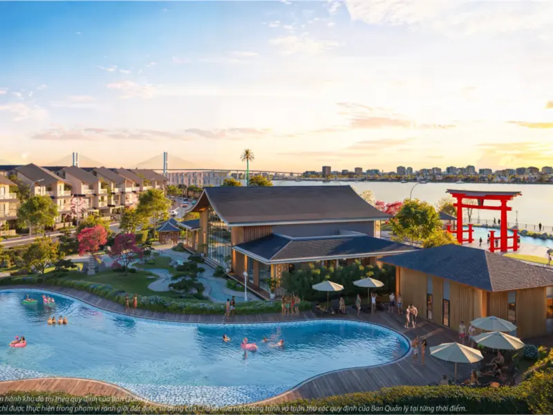 Clubhouse và hồ bơi Khu The Komorebi, Vinhomes Royal Island Vũ Yên, Hải Phòng