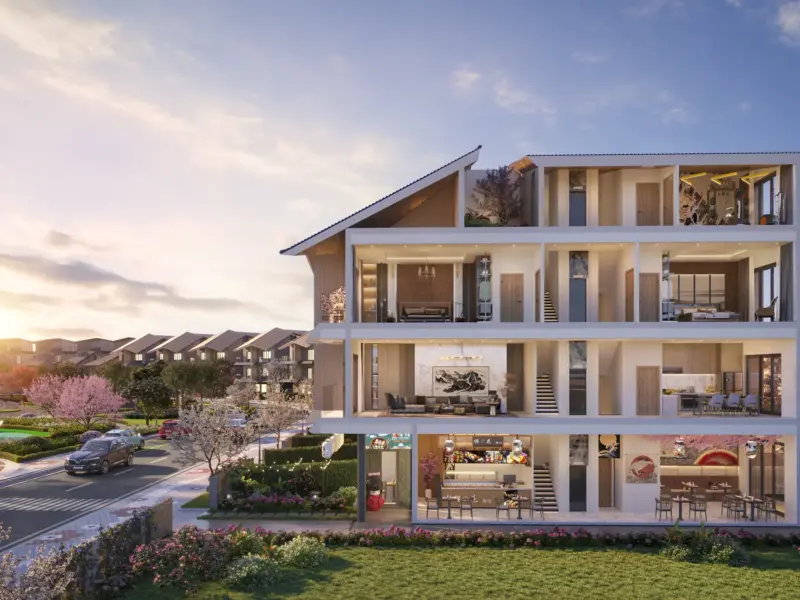 Mặt cắt biệt thự Khu Miyabi, Vinhomes Royal Island Vũ Yên, Hải Phòng