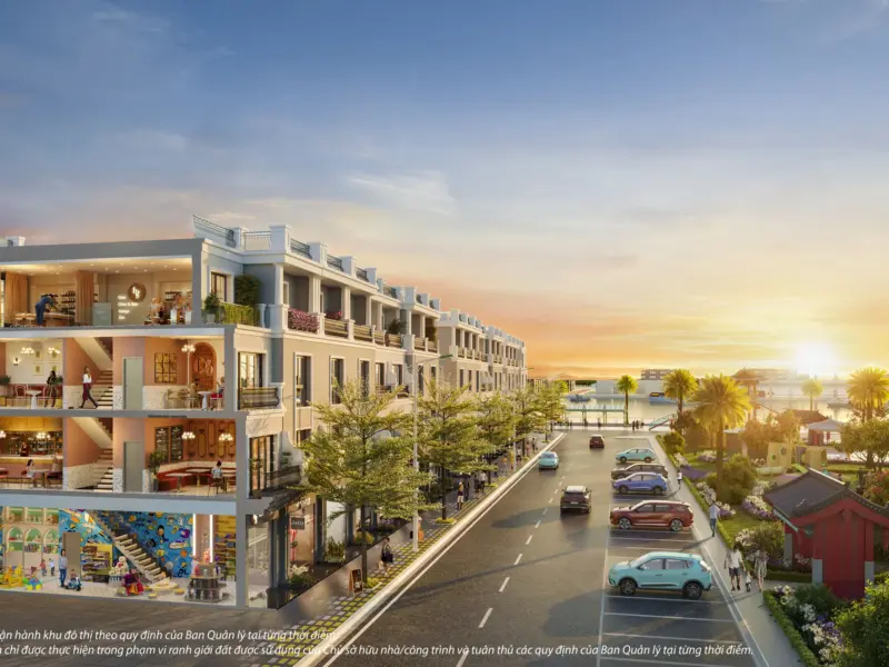 Mặt cắt shophouse Khu Tài Lộc, Vinhomes Royal Island Vũ Yên, Hải Phòng