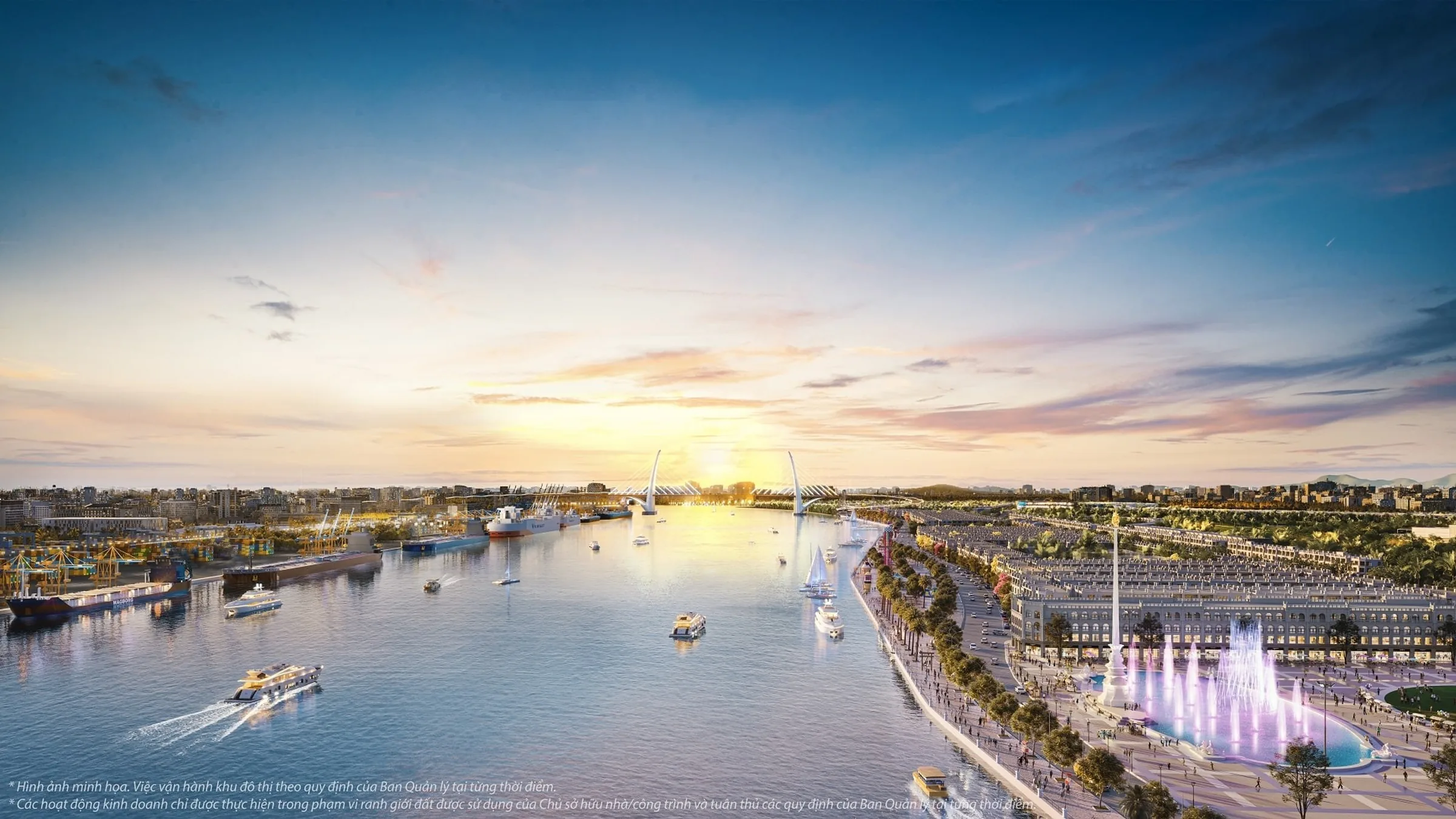 Phối cảnh ven sông Cấm của Vinhomes Royal Island